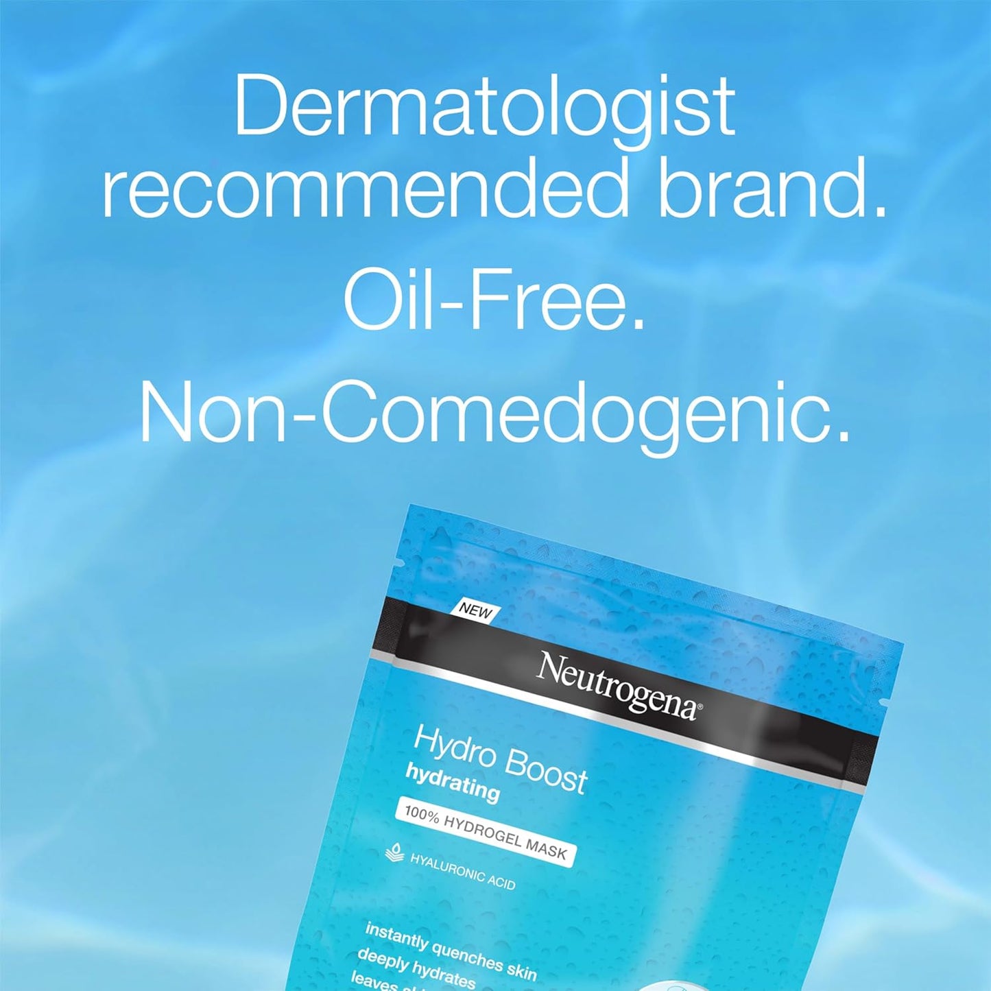 Hydro Boost Moisturising & Hydrating 100% Hydrogel Sheet Face Mask for Dry Skin with Hyaluronic Acid, Gentle & Non-Comedogenic, 1 Ounce (Pack of 12)