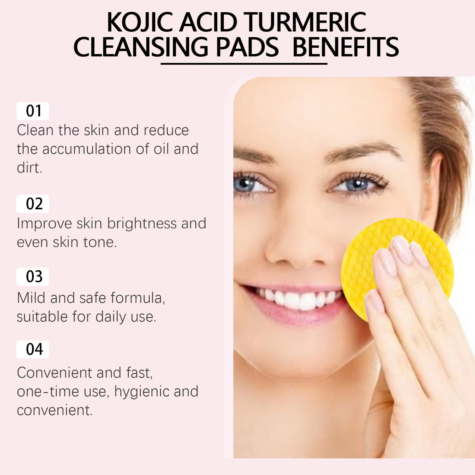 Turmeric Facial Exfoliating Sponge Pore Shrinking Oil Control Smooth Skin Cleansing Kojic Acid Facial Cleaning Sponges